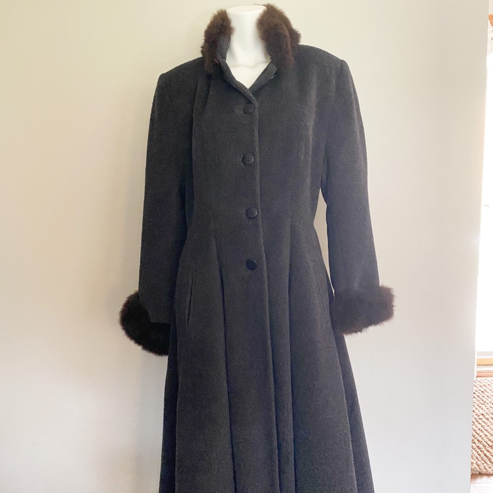 Vintage Style Alpaca Full Length Coat